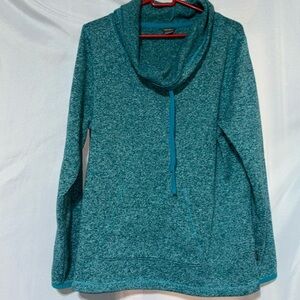 Eddie Bauer Women Sweatshirt Marled Cowl Neck Drawstring Soft Size XL